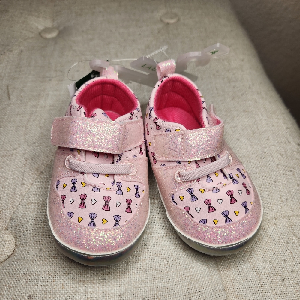 Laura Ashley pink bow shoes